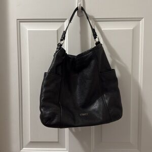 Used Black Coach Leather Hobo Bag